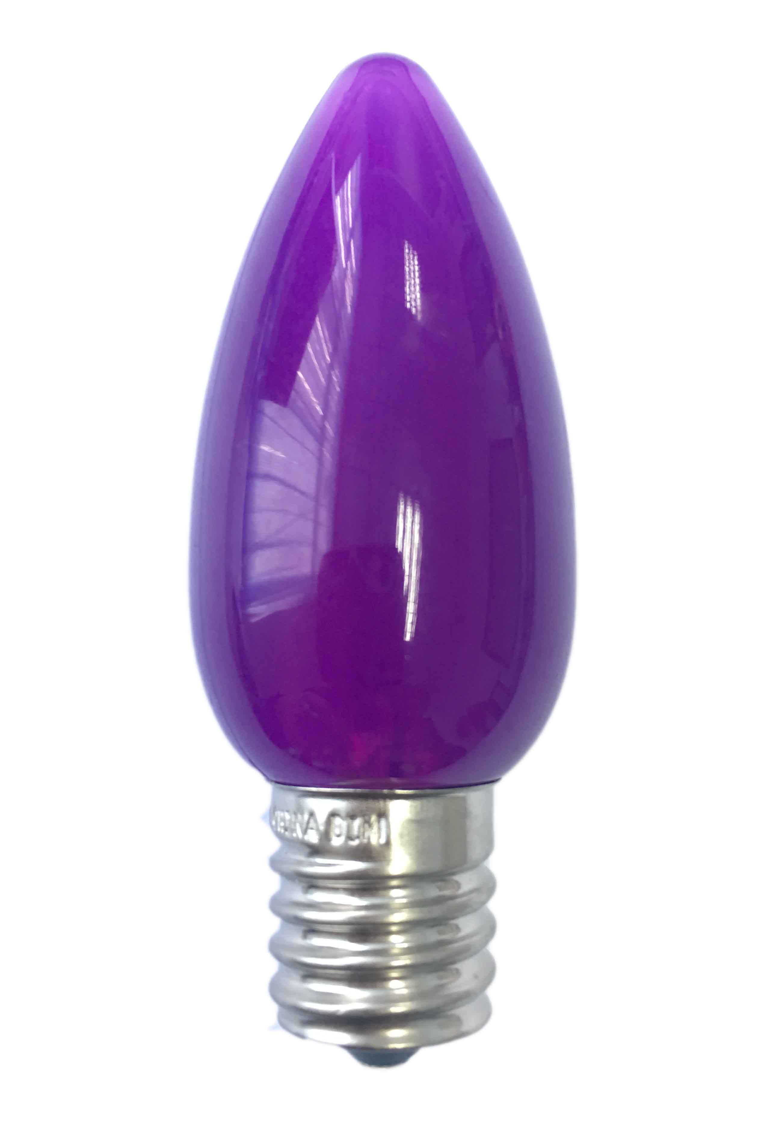 C9 Smooth Opaque LED Bulbs PURPLE
