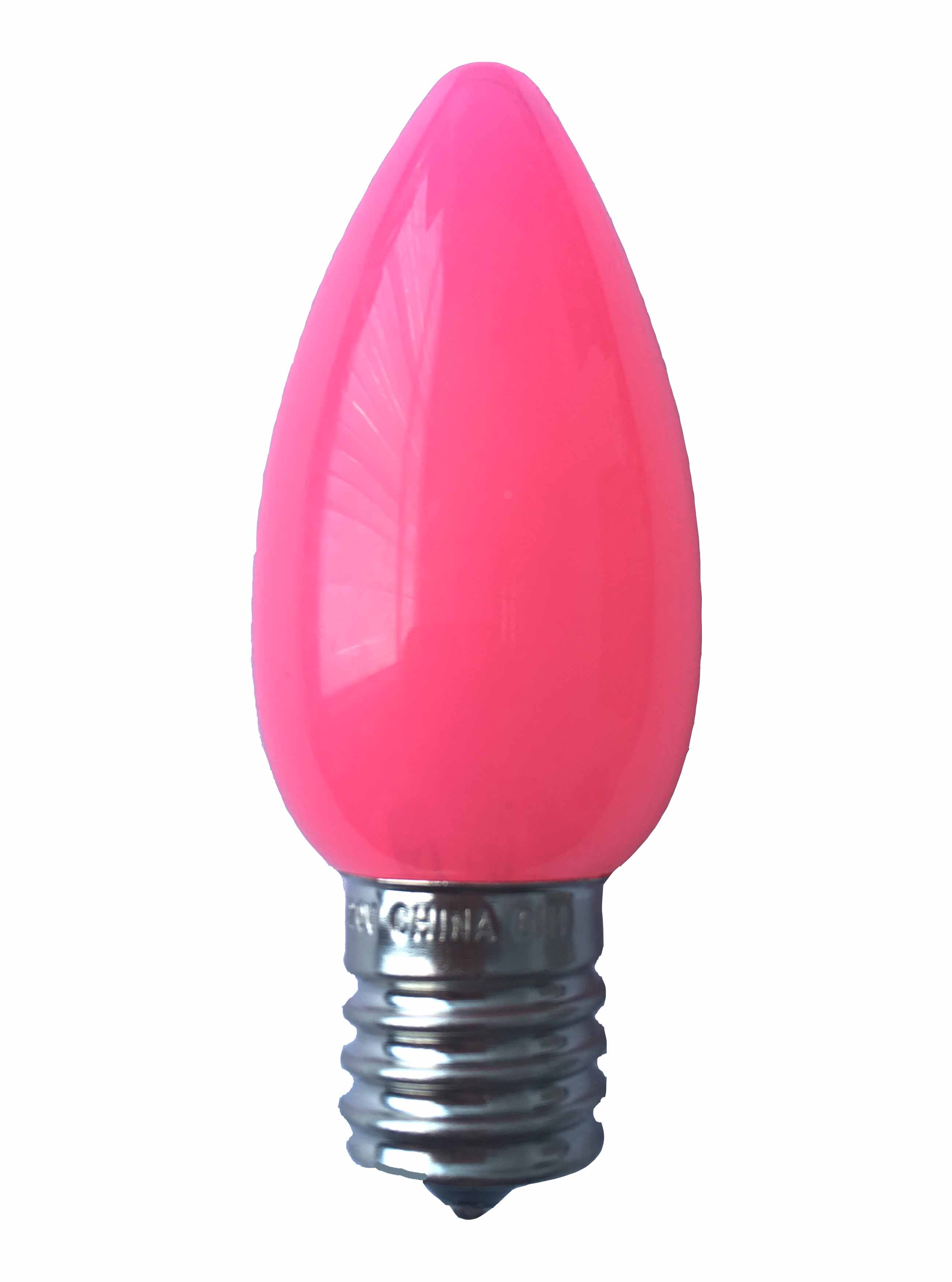 C9 Smooth Opaque LED Bulbs PINK