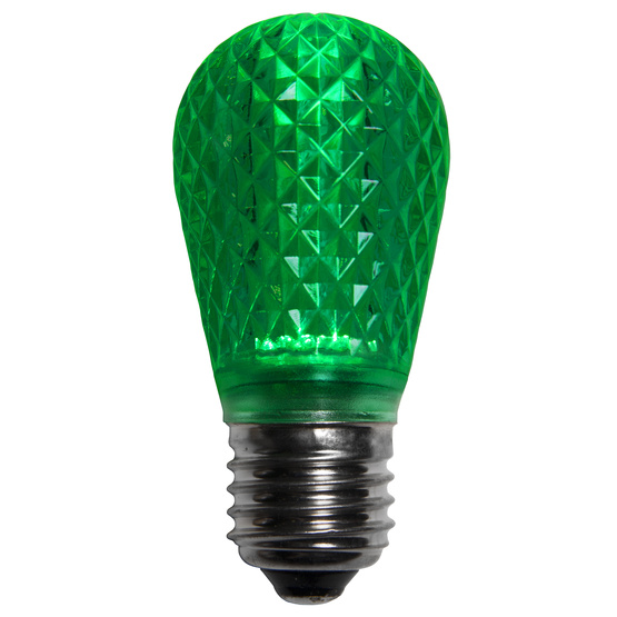 S14 Faceted LED Bulbs GREEN
