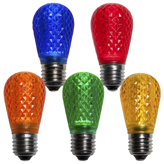 S14 Faceted LED Bulbs MULTICOLOR