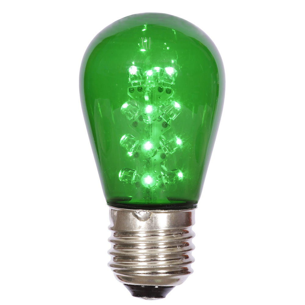 S14 Glass LED 16LEDs Bulbs GREEN