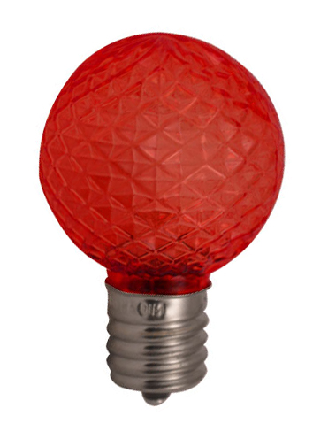 G40 Faceted LED Bulbs RED