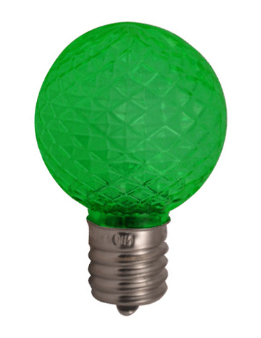 G40 Faceted LED Bulbs GREEN
