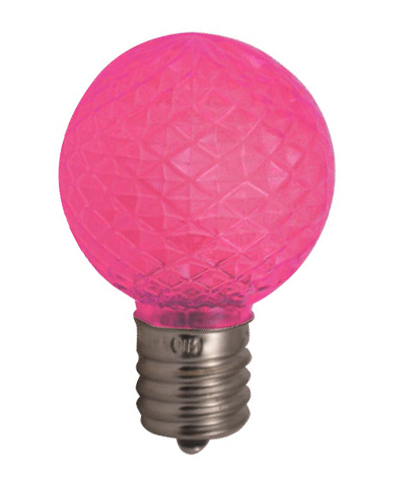 G40 Faceted LED Bulbs PINK