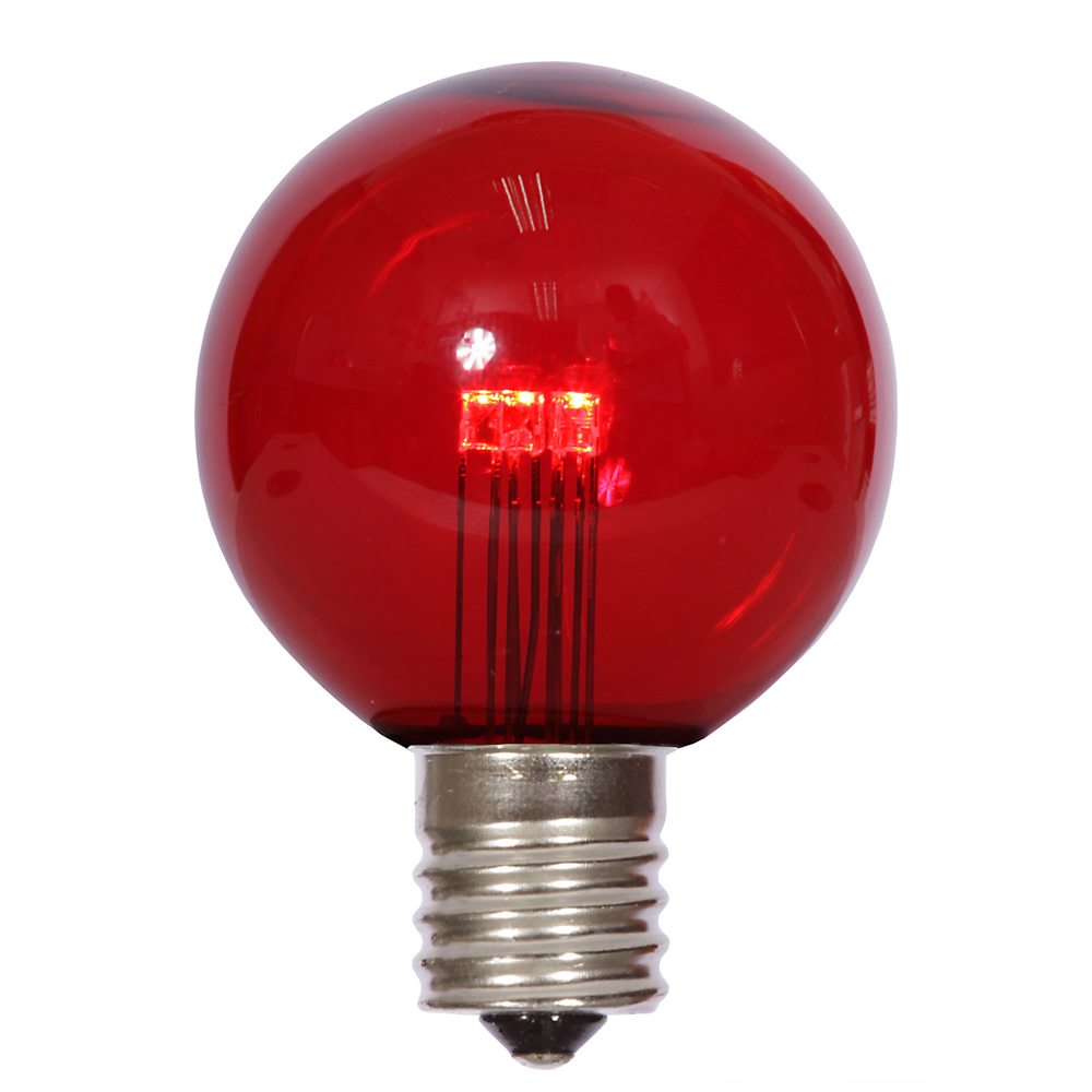 G50 Glass LED 5LEDs Bulbs RED