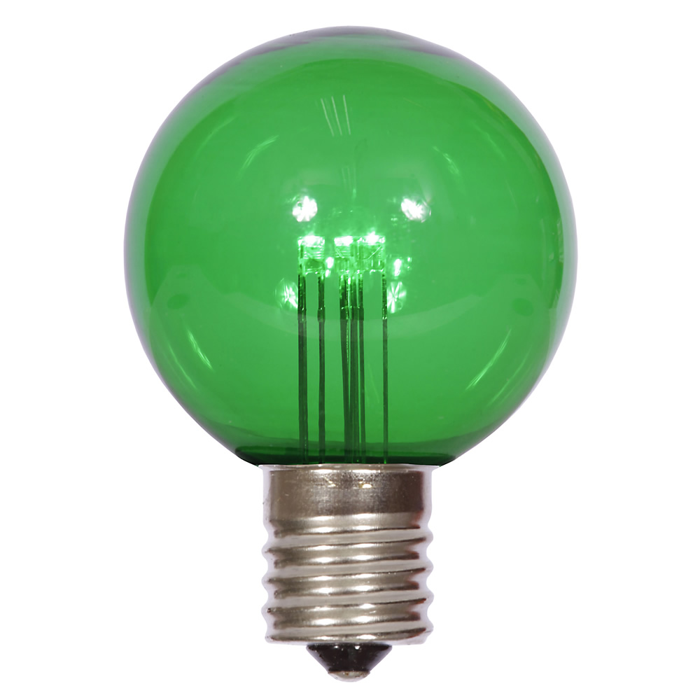 G50 Glass LED 5LEDs Bulbs GREEN