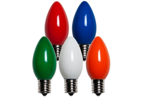 C9 Opaque Multi Christmas Bulbs