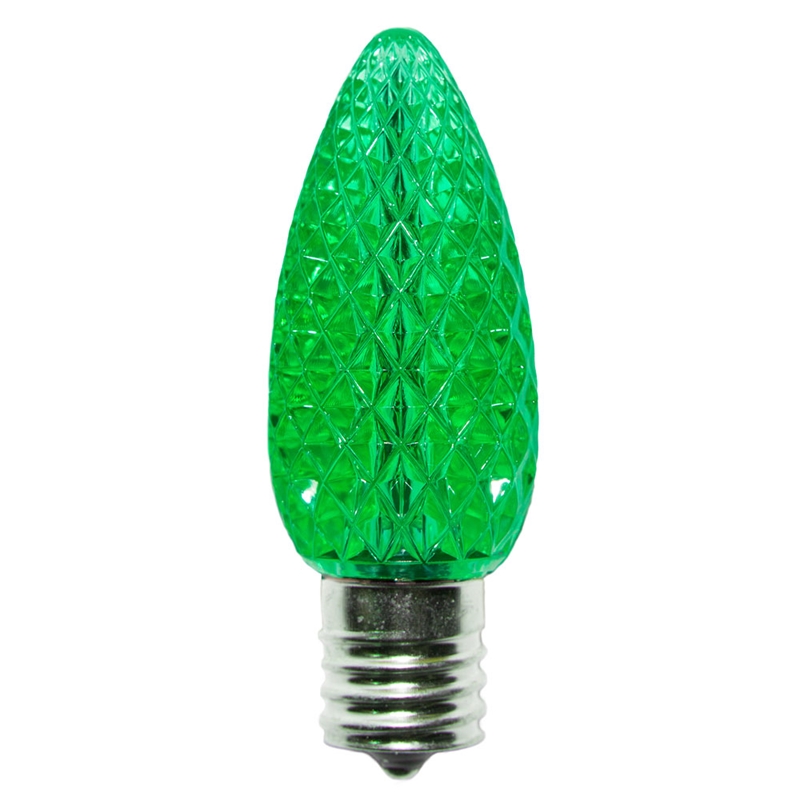 C9 Faceted Bulbs GREEN