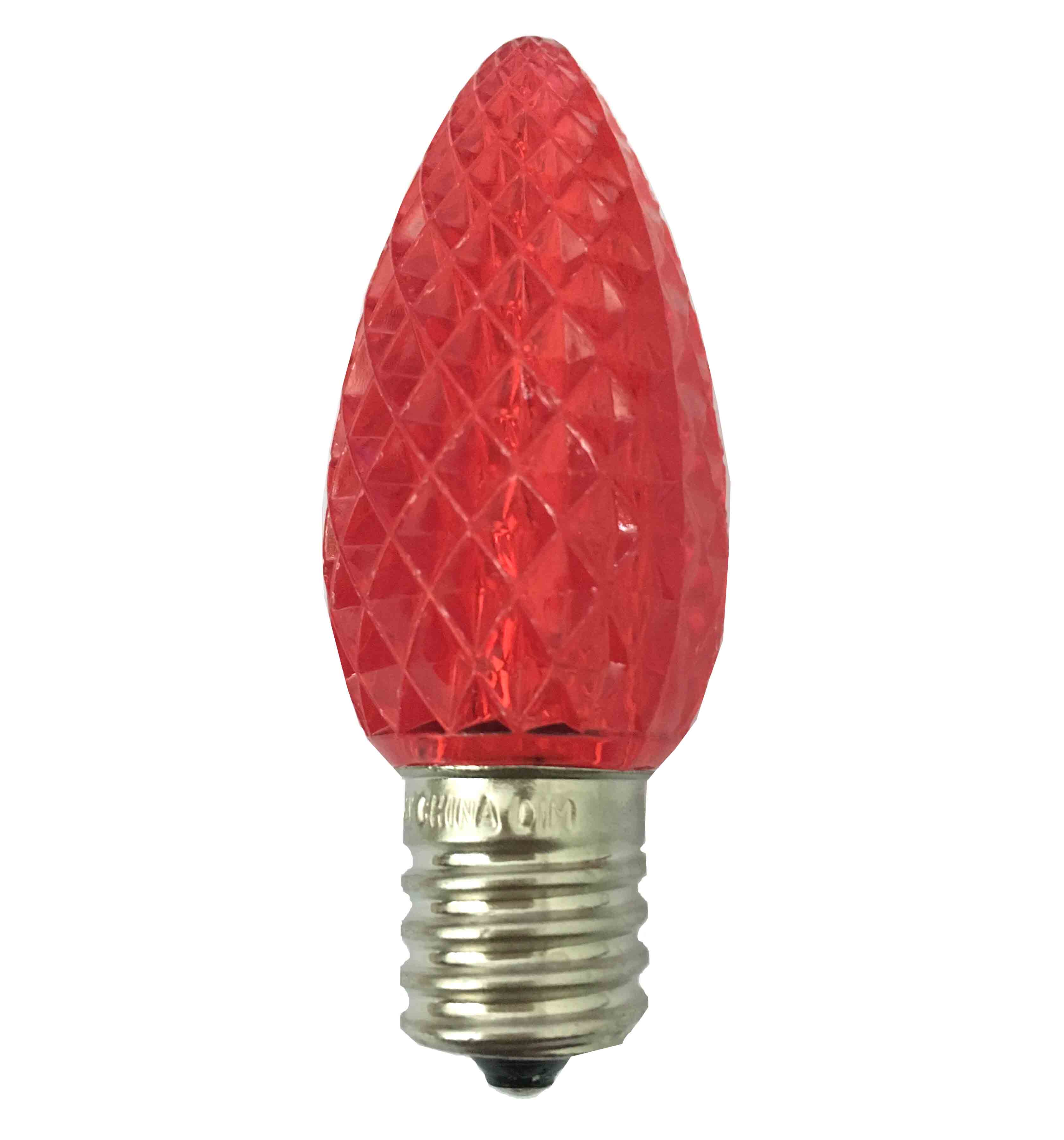 C9 Faceted Bulbs RED