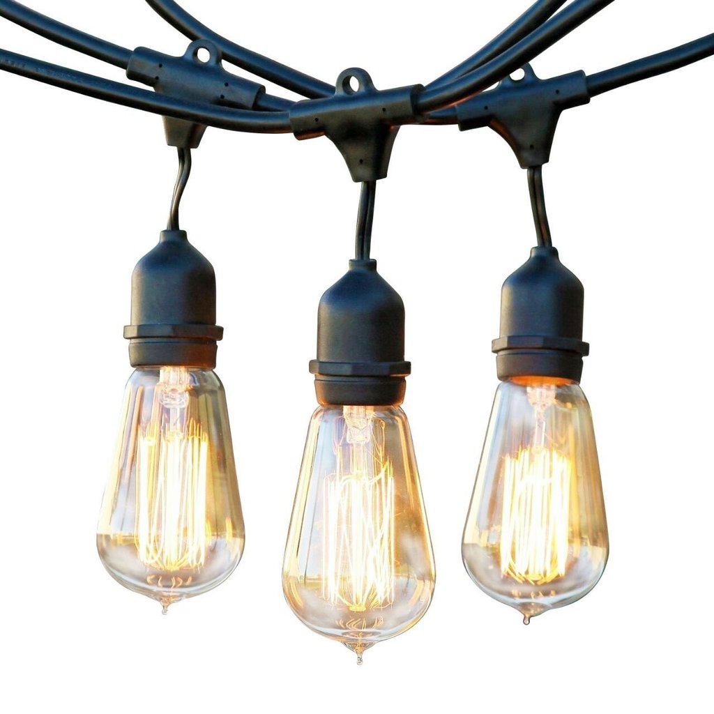 E26 Patio String Ligths & ST58 40W Edison Bulbs