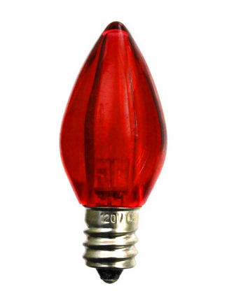 C7 Smooth Transparent LED bulb RED