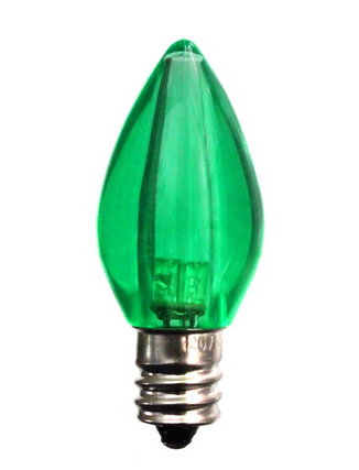 C7 Smooth Transparent LED bulb GREEN