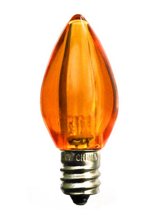 C7 Smooth Transparent LED bulb ORANGE