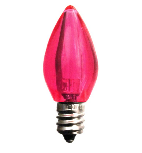 C7 Smooth Transparent LED bulb PINK