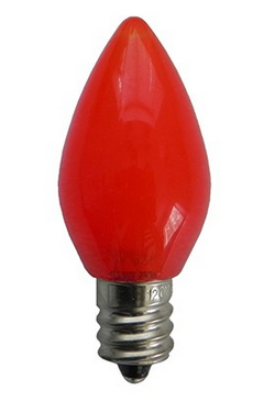 C7 Smooth Opaque LED bulb RED
