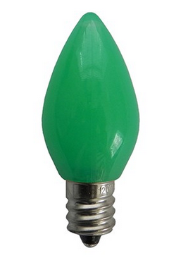 C7 Smooth Opaque LED bulb GREEN
