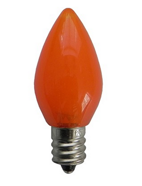 C7 Smooth Opaque LED bulb ORANGE