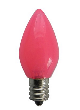 C7 Smooth Opaque LED bulb PINK