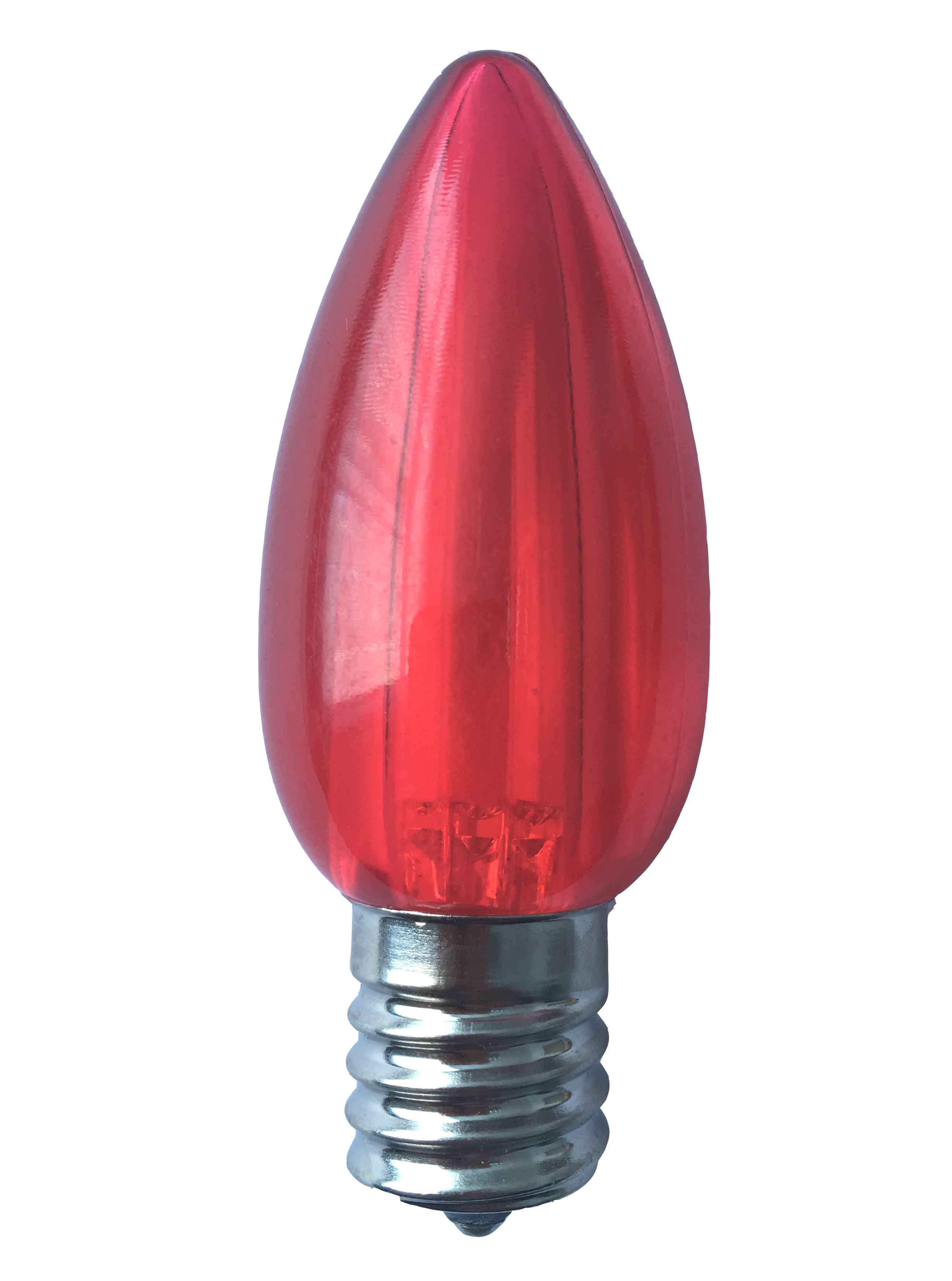C9 Smooth Transparent LED bulb RED