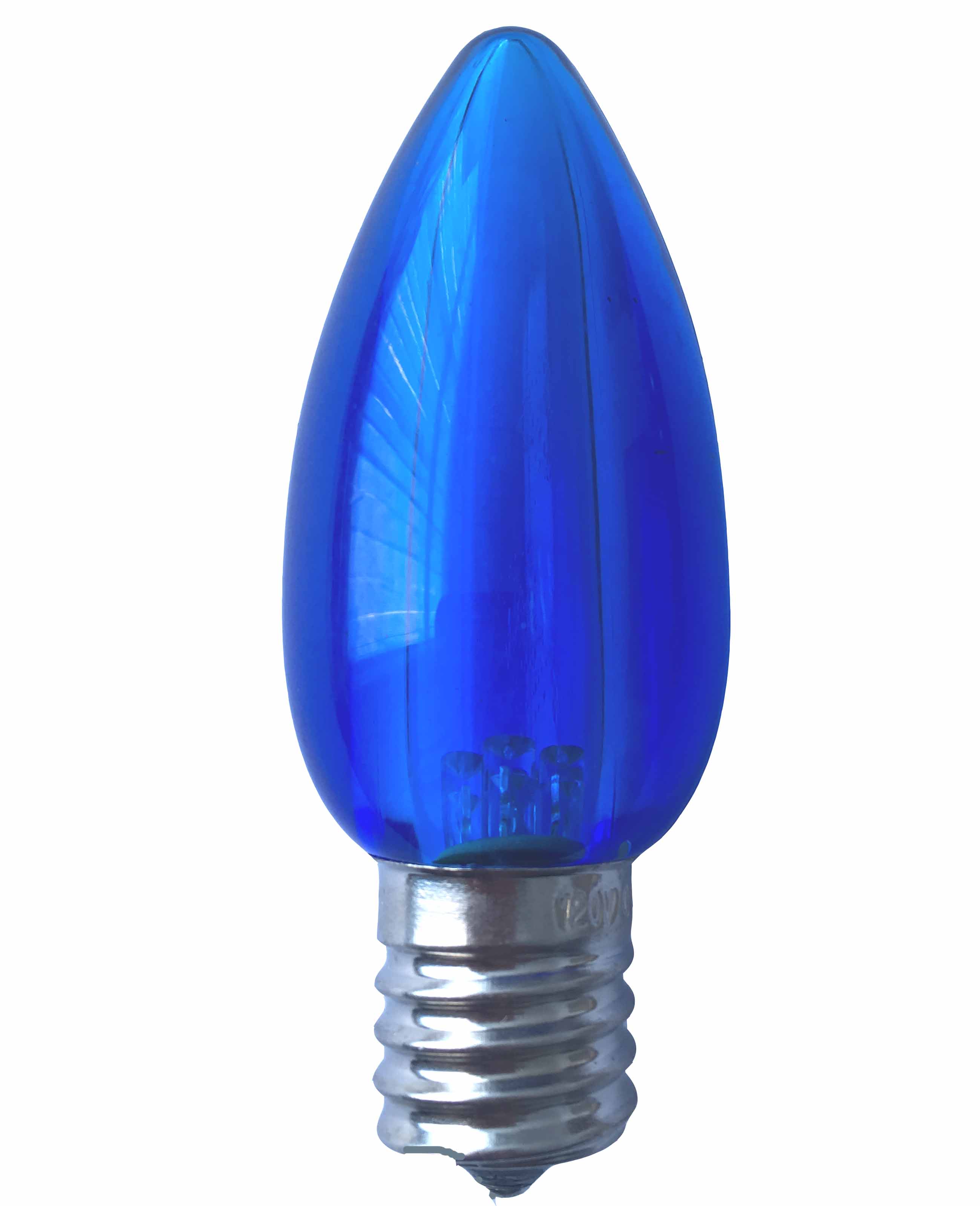 C9 Smooth Transparent LED bulb BLUE