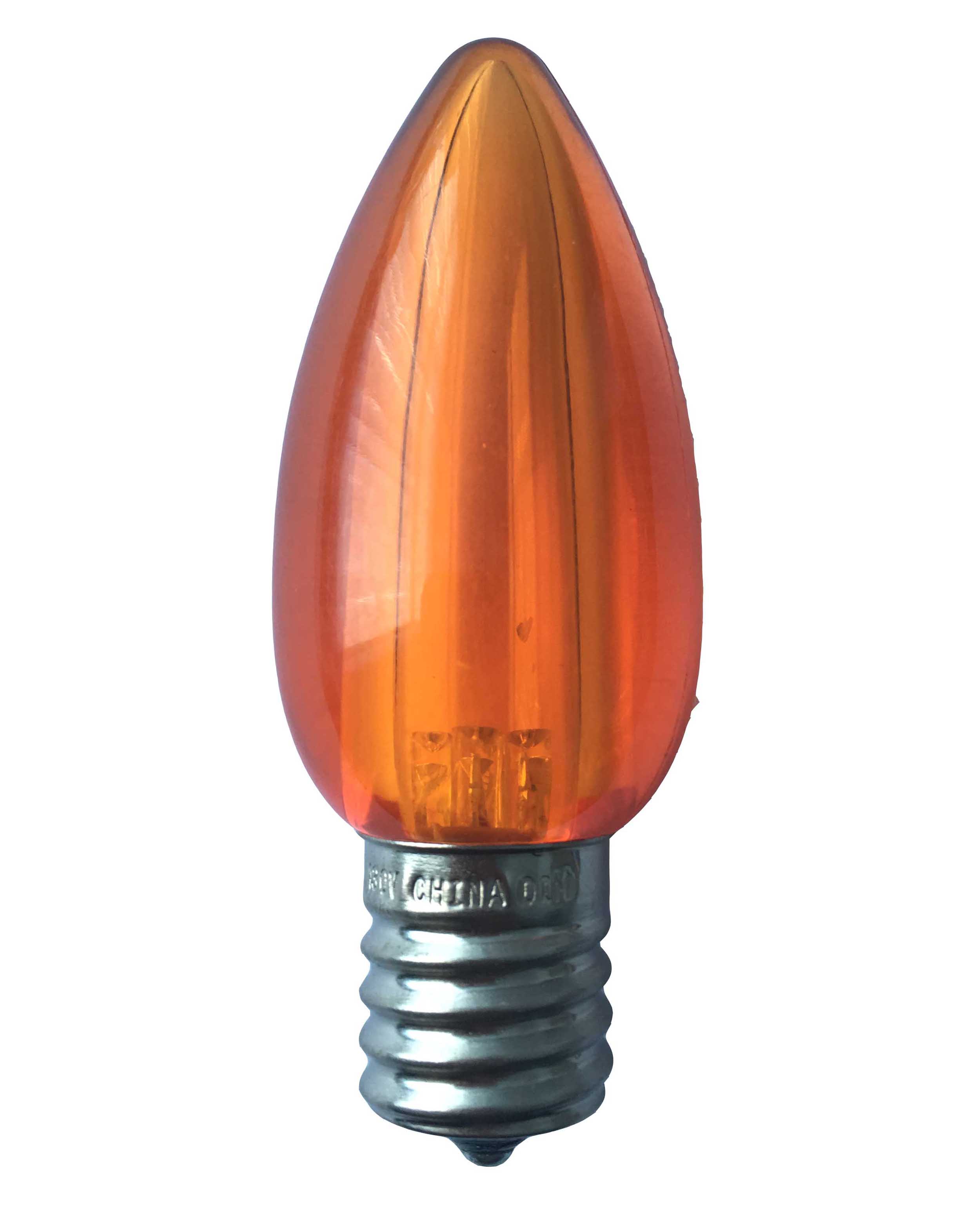 C9 Smooth Transparent LED bulb ORANGE
