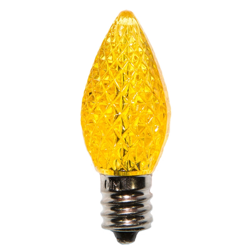 C7 Faceted Bulbs YELLOW