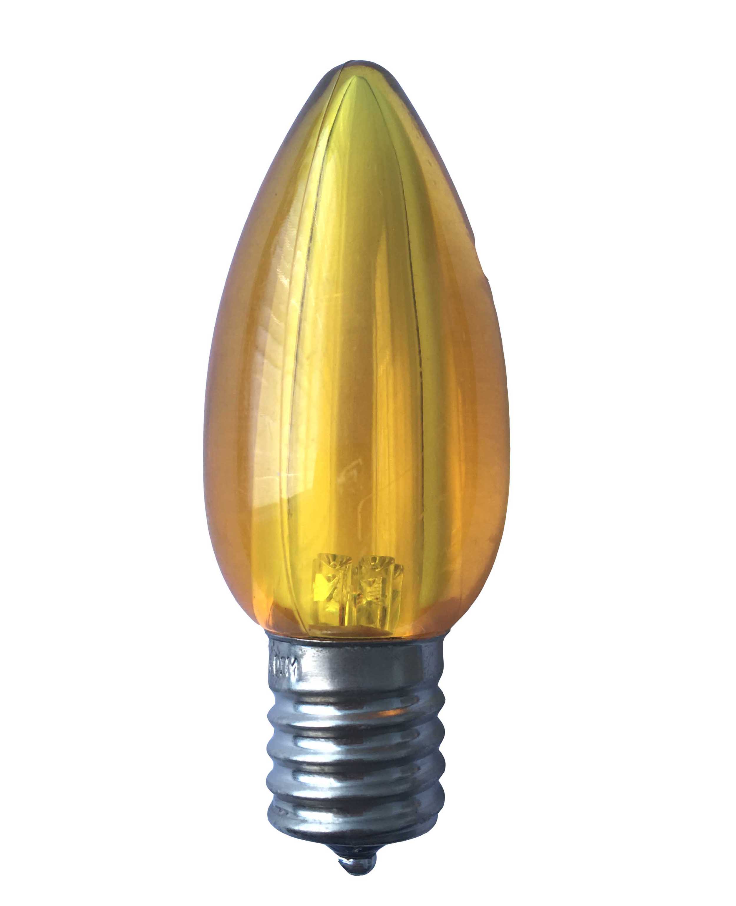 C9 Smooth Transparent LED bulb YELLOW
