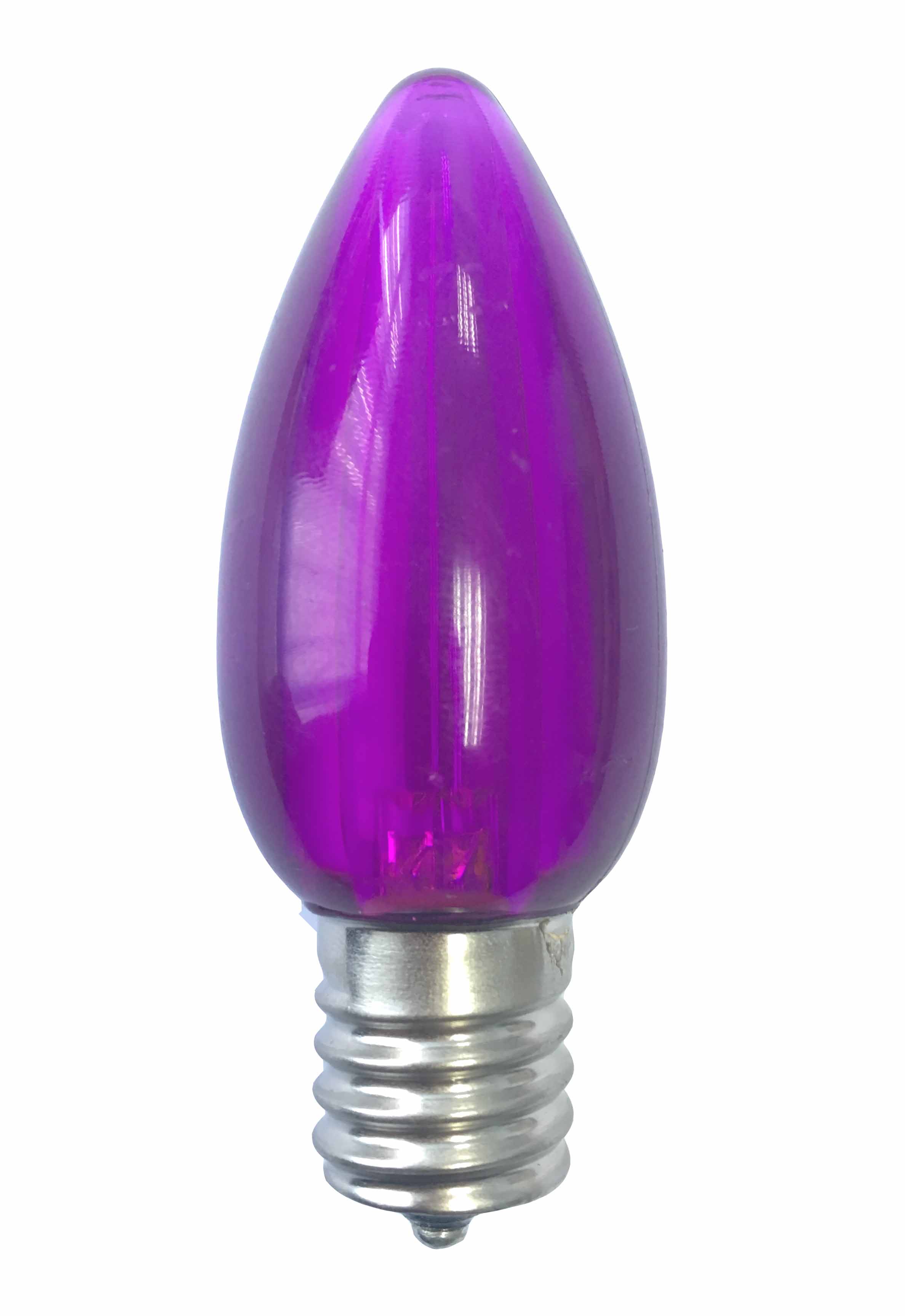 C9 Smooth Transparent LED bulb PURPLE