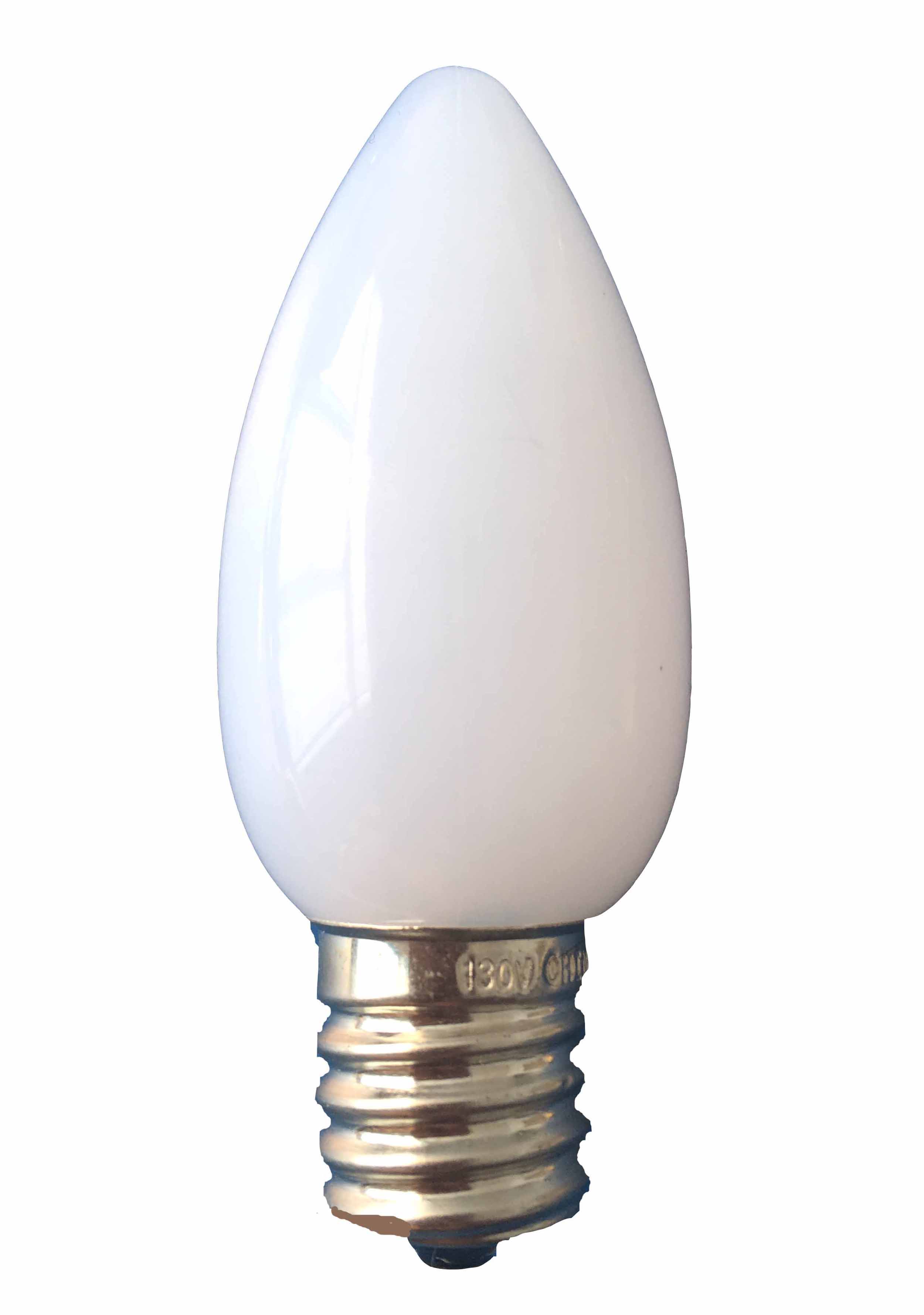 C9 Smooth Opaque LED Bulbs PURE WHITE