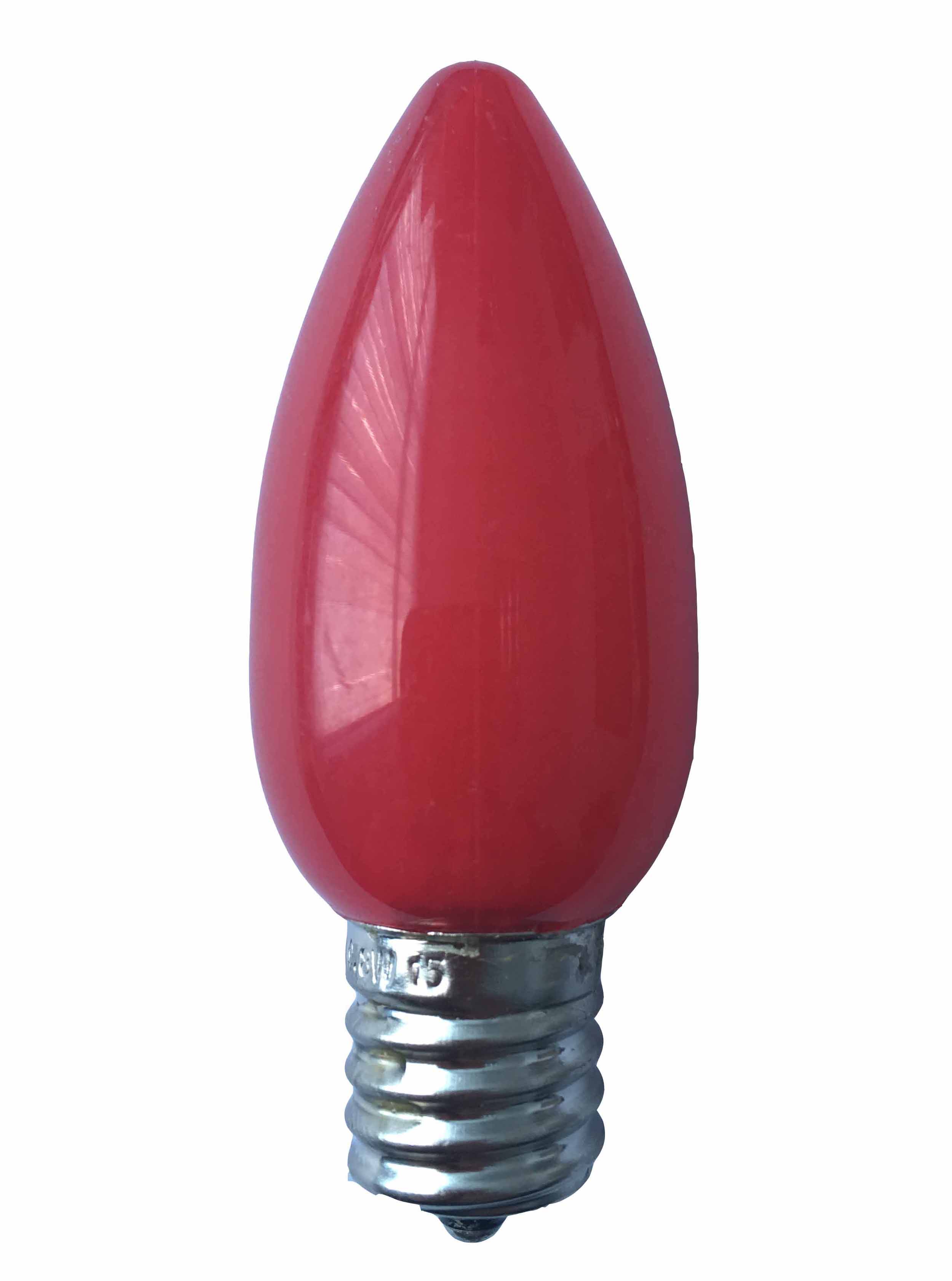 C9 Smooth Opaque LED Bulbs RED