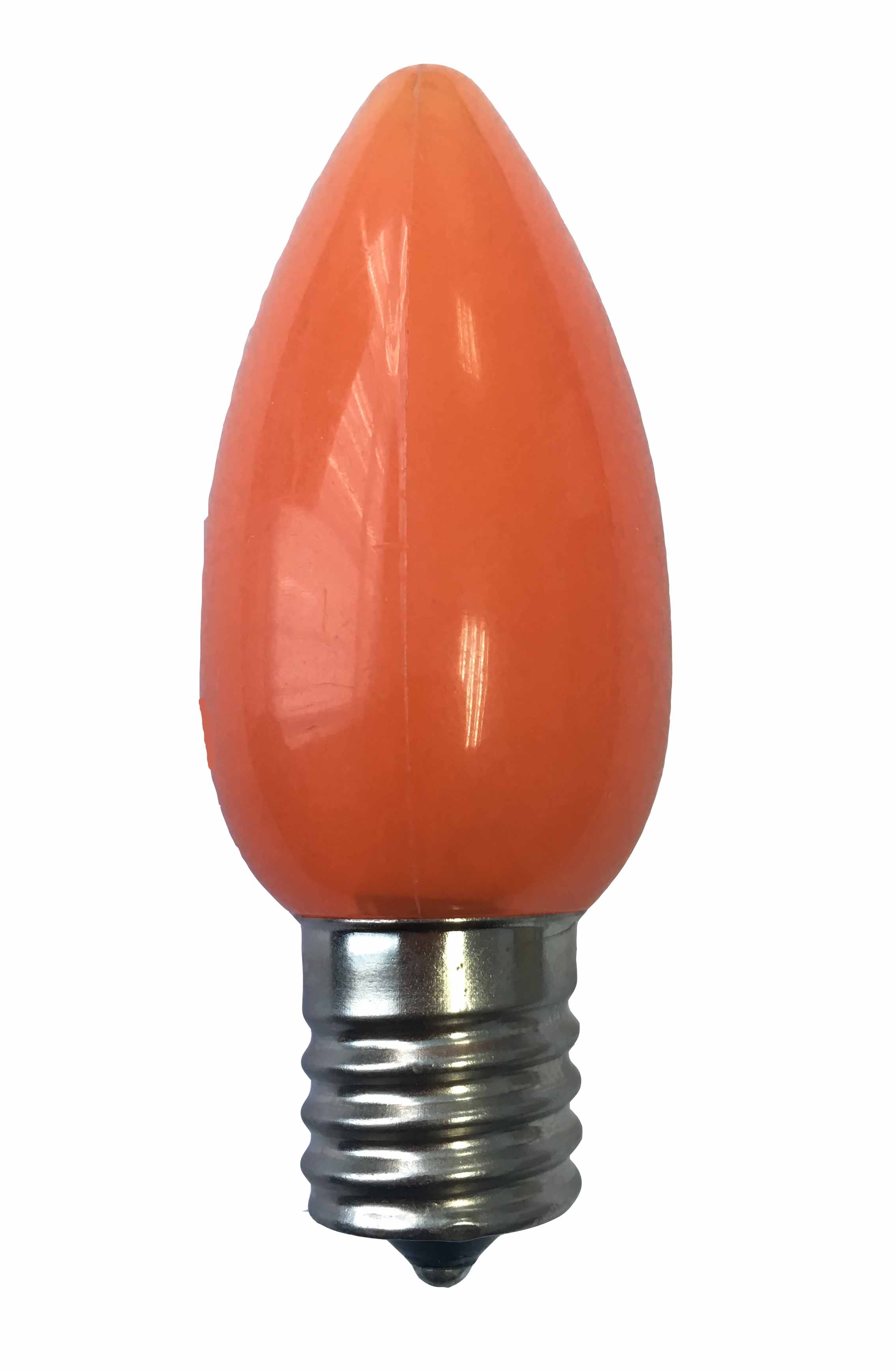 C9 Smooth Opaque LED Bulbs ORANGE